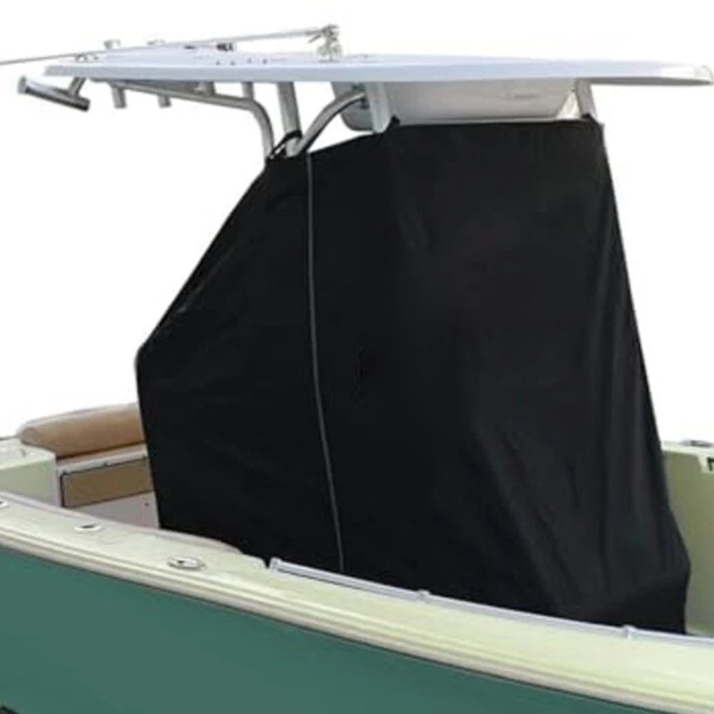 Black Oxford T Top Console Cover for Boats (Marine Grade, Quick Install)