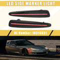 Rear LED Side Marker Light for Chevy Corvette C7 (2014–2019) Black Red Pair