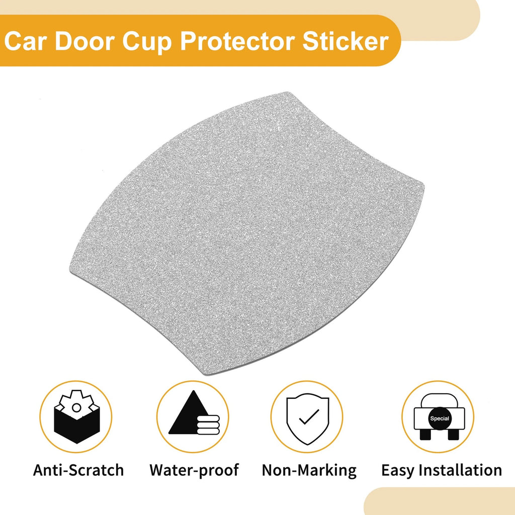 Universal Magnetic Car Door Cup Protector Sticker - Matte Silver Tone