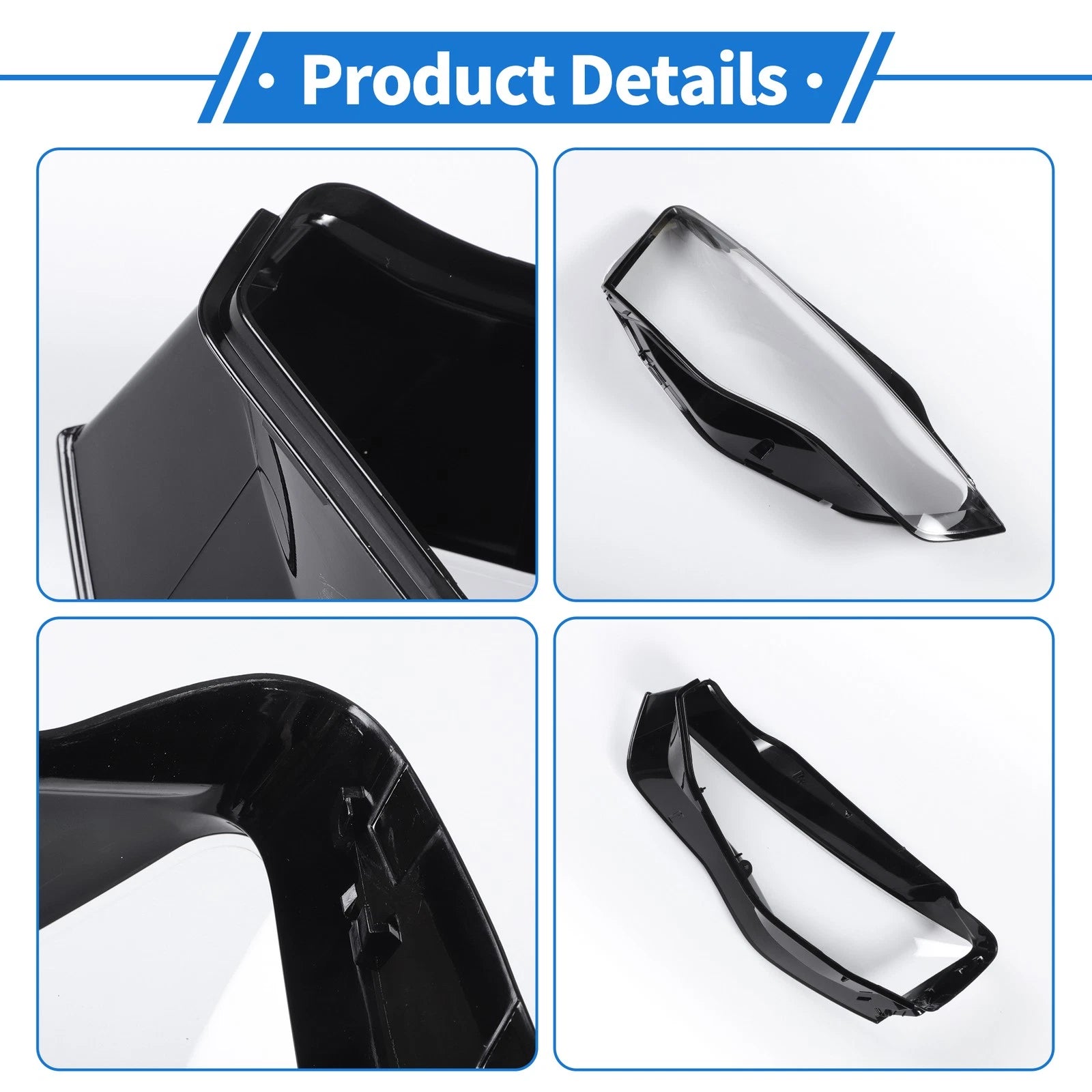 1 Pc Headlight Lens Cover for Audi A5 (2012–2015) Black, Clear