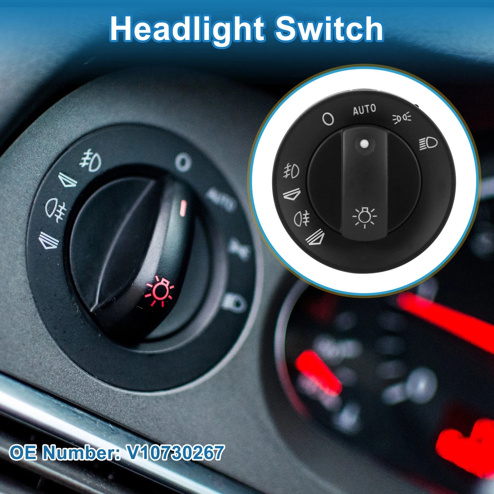 Headlight Switch OEM Replacement for Audi A4 (2004–2008) Black