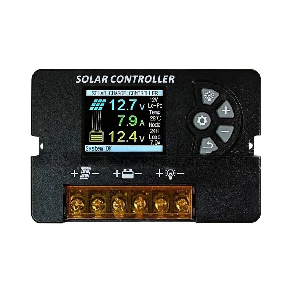 Charge Controller for Smart For Solar Panels with Clear LCD Readout