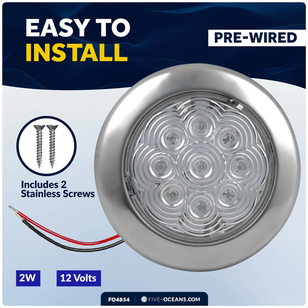 LED Interior Dome Ceiling Light for Universal Use (12V)