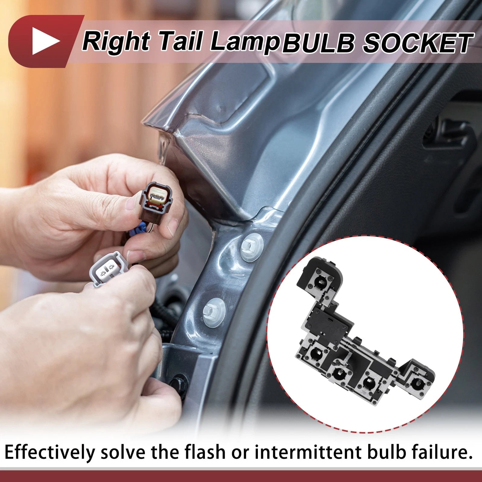 1 Pc Right Tail Light Socket for Peugeot 307 (2008–2012) Lamp Bulb Connector