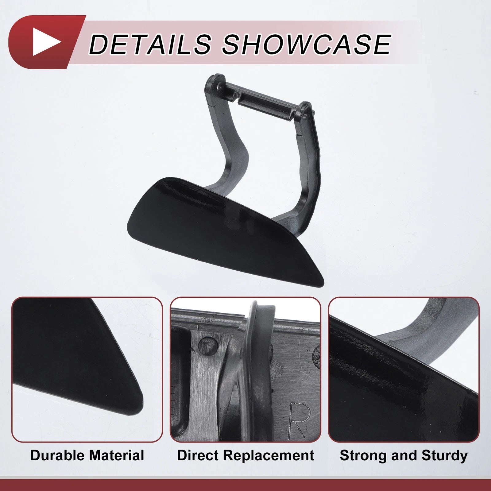 Front Right Washer Nozzle Cover Cap for Audi A8 (2009–2014) 4H0955101A Black