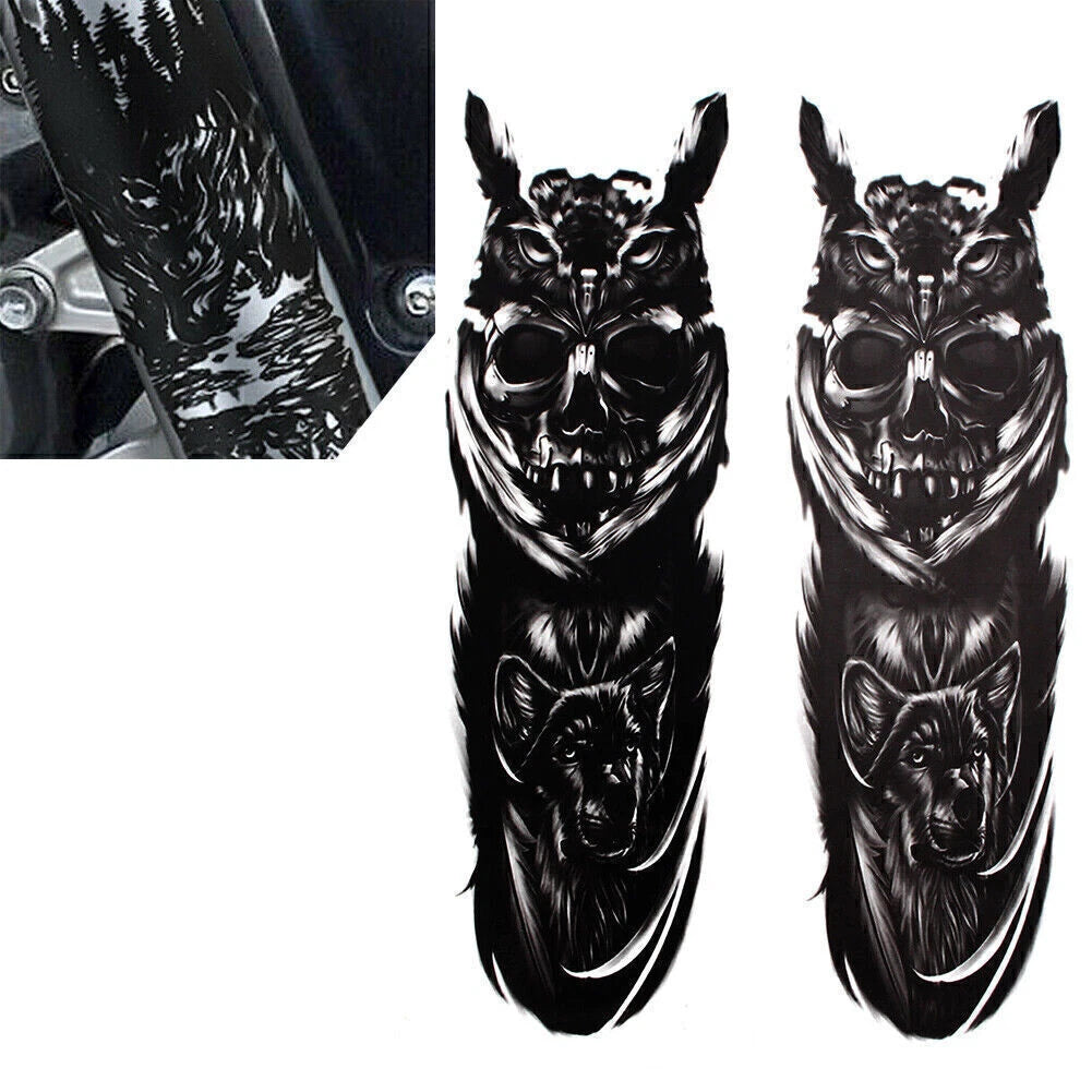 Custom Front Fork Skull Decal Medallion Stickers for Harley Yamaha (D)
