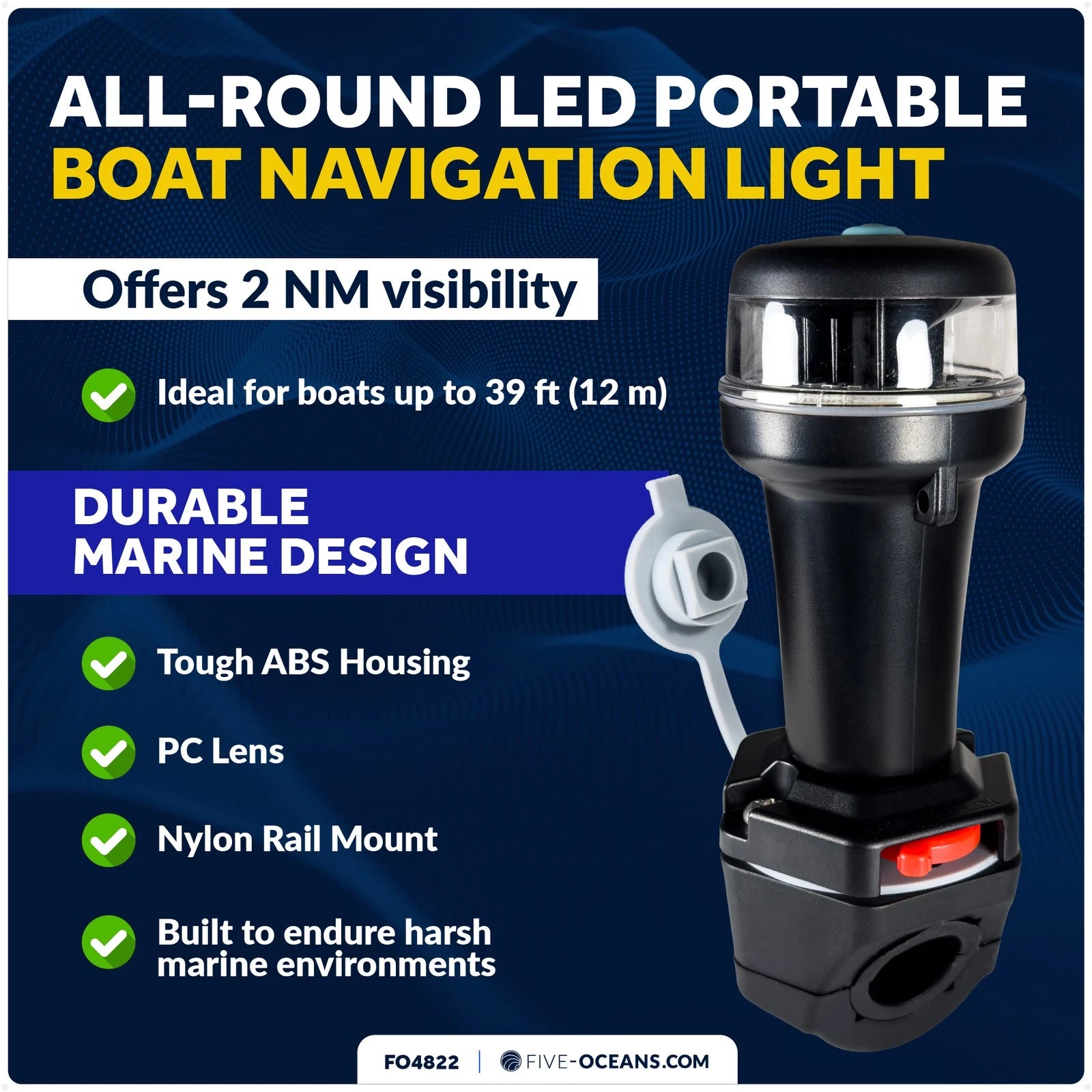 LED Portable Navigation Light for Boat (IP67)