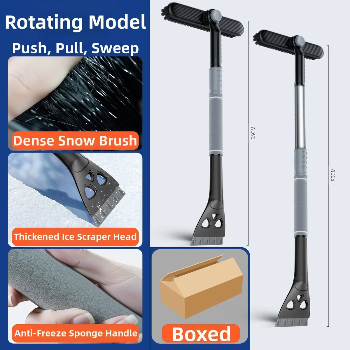 Ice Scraper for Car Winter Use - Portable Extendable Design