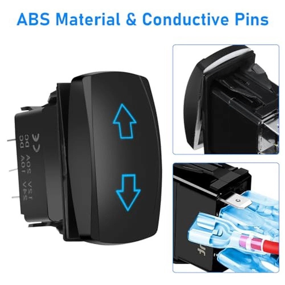 DPDT Momentary Rocker Switch 7 Pin 20A 12V for Universal Applications