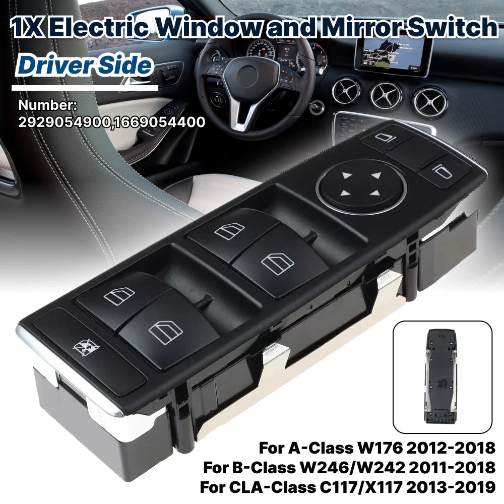 Driver Side Master Power Window Control Switch for Benz A-Class W176 (2012–2018)