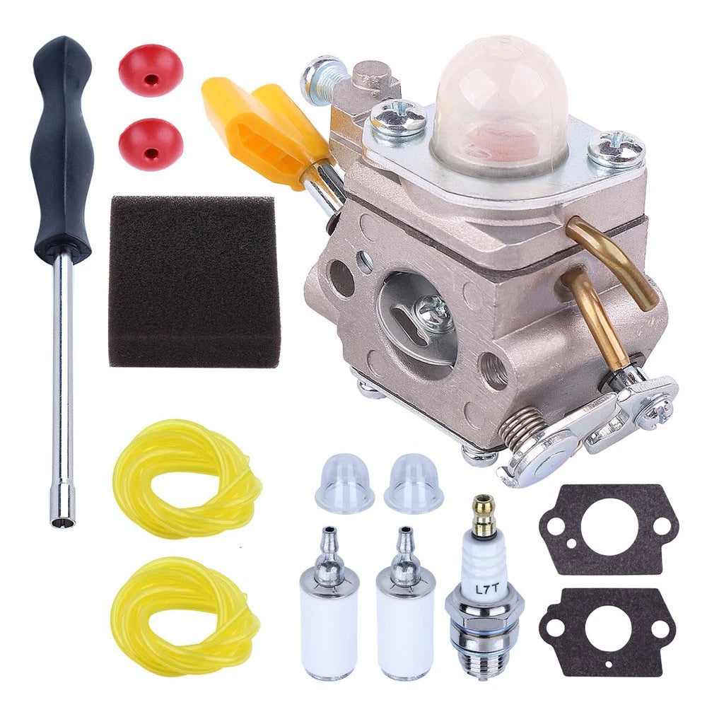Carburetor Gasket Spark Plug Kit for Homelite Zama Ryobi C1U-H60 (25cc-30cc)