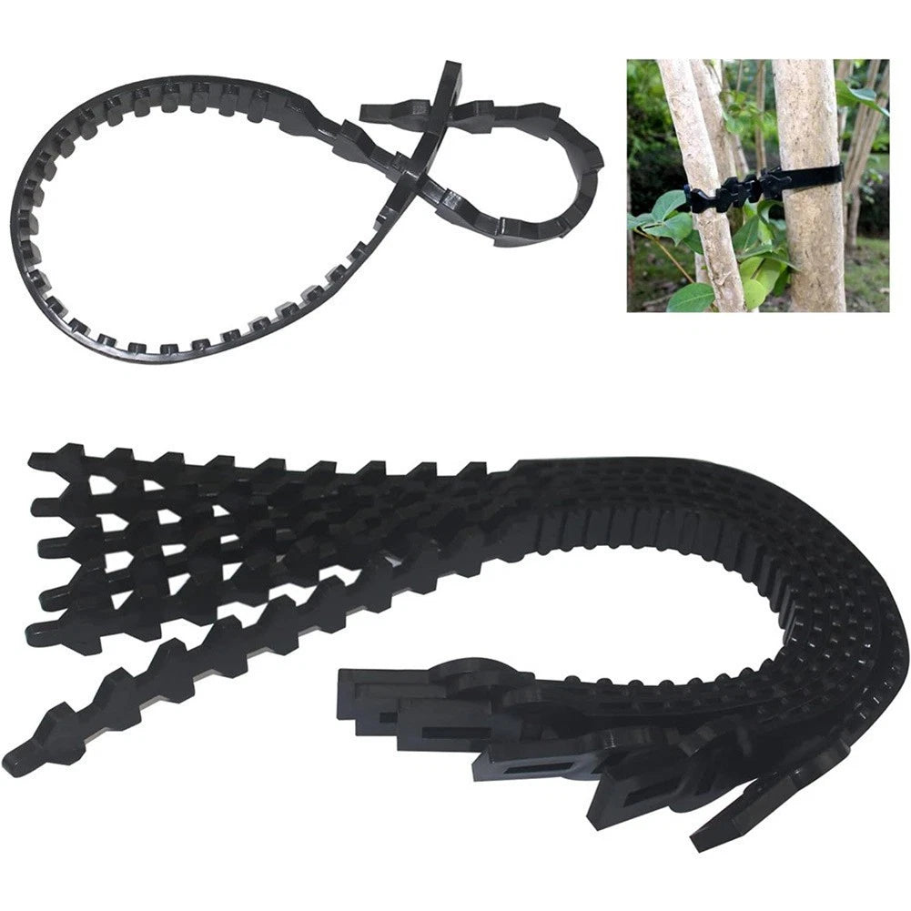 Set of 10 Adjustable Rubber Plant Ties for Garden Tree Support