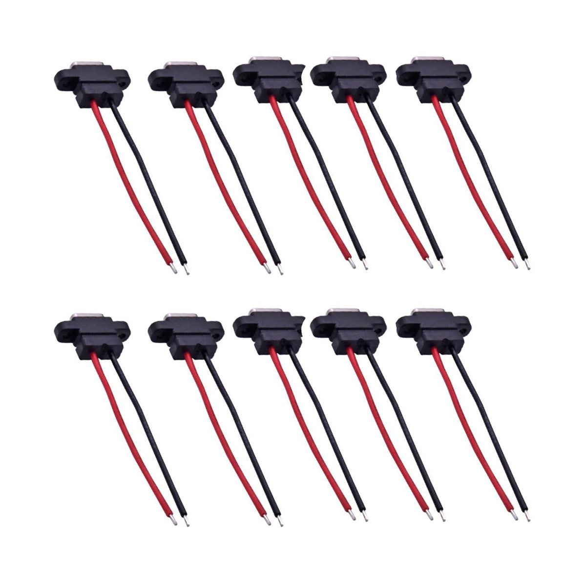 10PCS IP67 Waterproof Type-C Female Power Socket Adapter