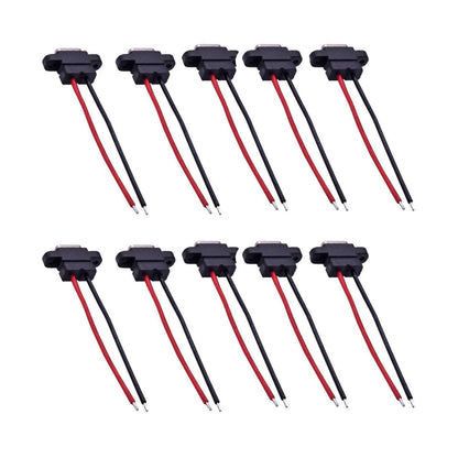 10PCS IP67 Waterproof Type-C Female Power Socket Adapter
