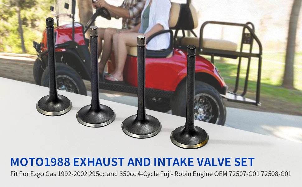 Exhaust & Intake Valve Set for EZGO Golf Cart 295cc 350cc (1996–2002)