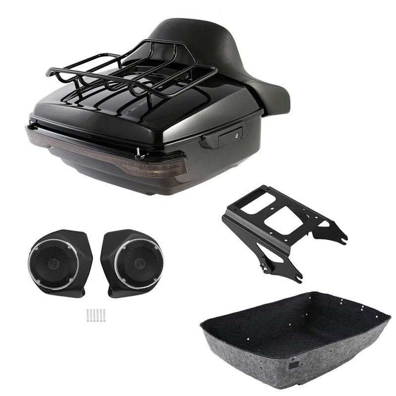 Trunk Pad Mount Rack Light Speakers for Harley Road Glide (2009–2013)