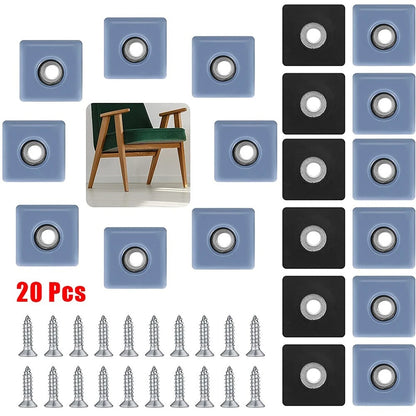 20pcs Furniture Movers Sliders with Screw on Installation