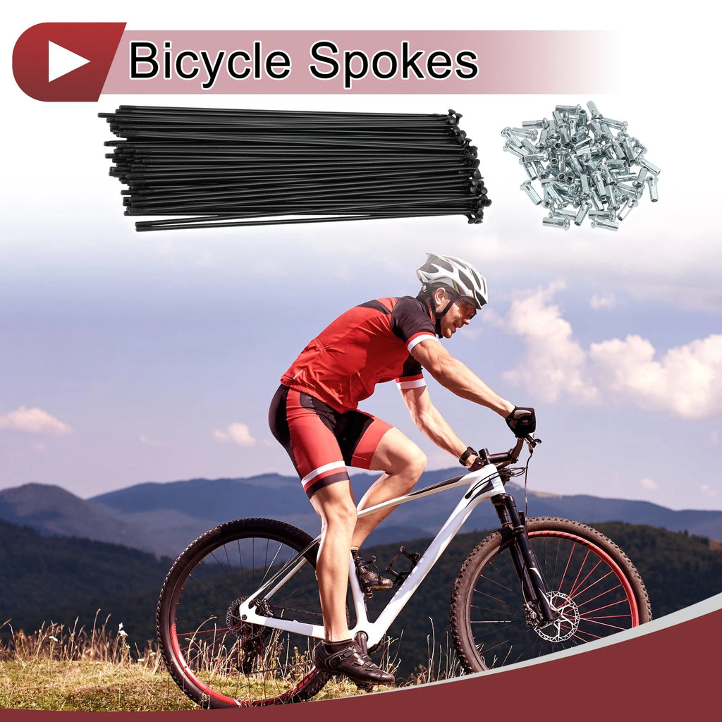 Bicycle Spokes Set 12G 210mm Carbon Steel for 72mm Wheel (—)