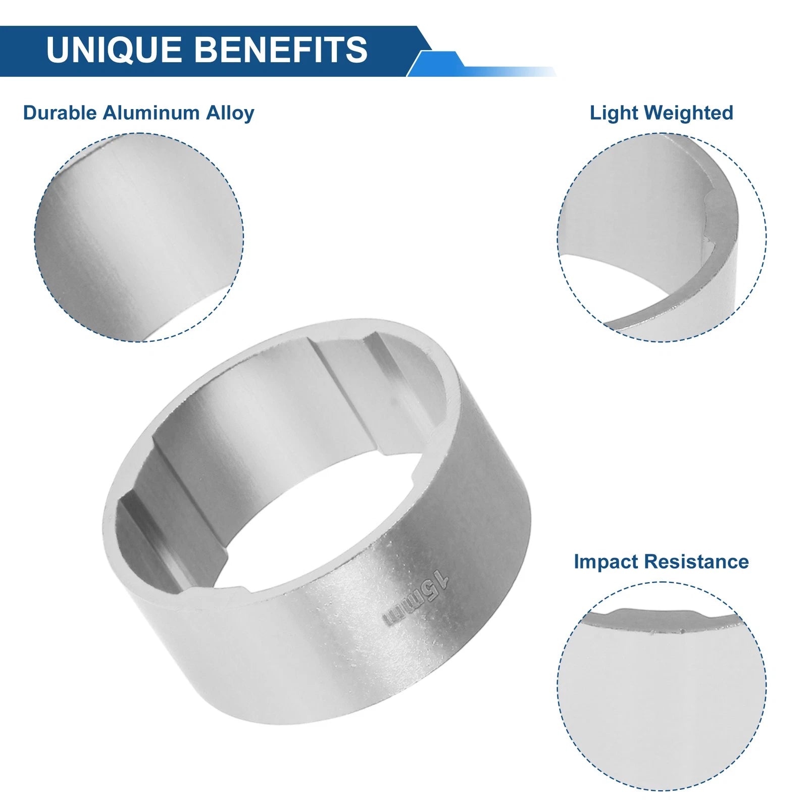 Headset Spacers 15mm Replacement for 1-1/8" Fork Tube (10 Pack) (2000–2000)