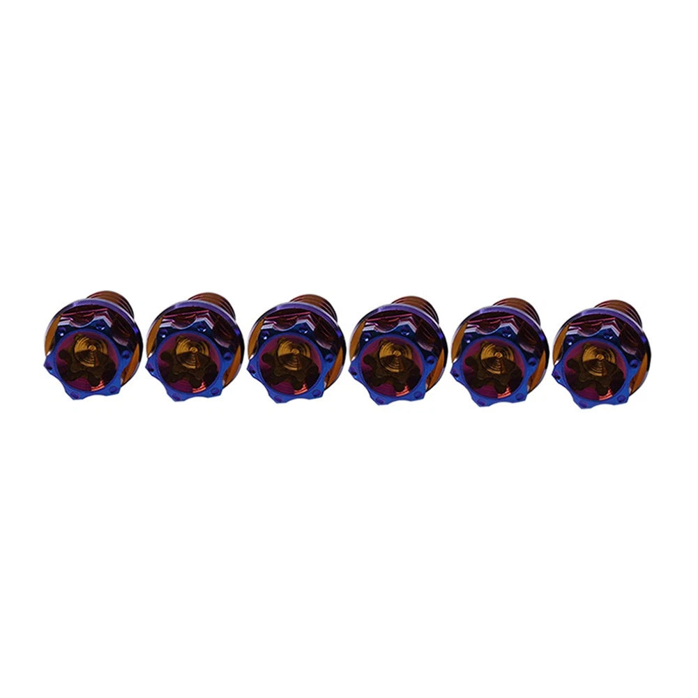 6X Titanium Bolt Torx Head Flange Screw M10x10mm Burn Blue for Motorcycle
