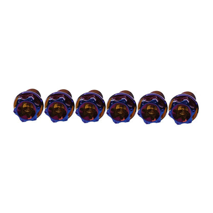 6X Titanium Bolt Torx Head Flange Screw M10x10mm Burn Blue for Motorcycle