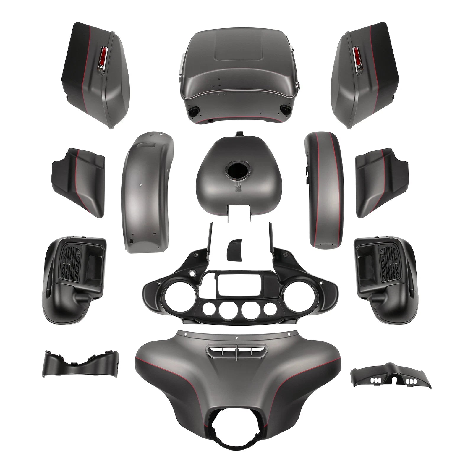 Fairing Body Work Kit for Harley Electra Glide (2014–2024) Gray/Black Denim