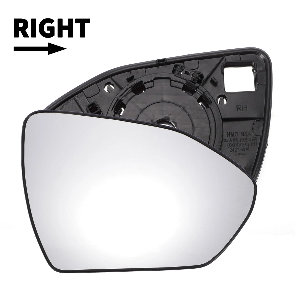 Right Side White Mirror Glass with Back for Hyundai Tucson (2022–2024)