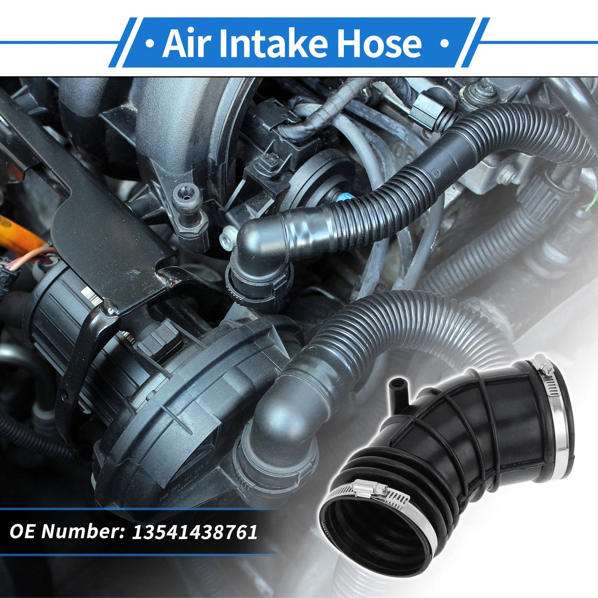 Engine Air Intake Hose with Clamps for BMW E46 E39 (2001–2005) No.13541438761