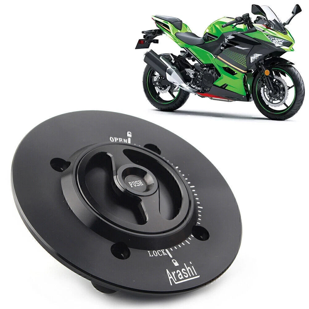 Black Gas Fuel Cap for Kawasaki Ninja400 (2018–2023)