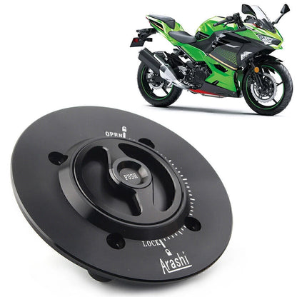Black Gas Fuel Cap for Kawasaki Ninja400 (2018–2023)