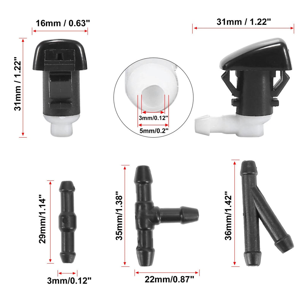 Front Windshield Washer Nozzles Kit for Dodge Durango (2011–2019)