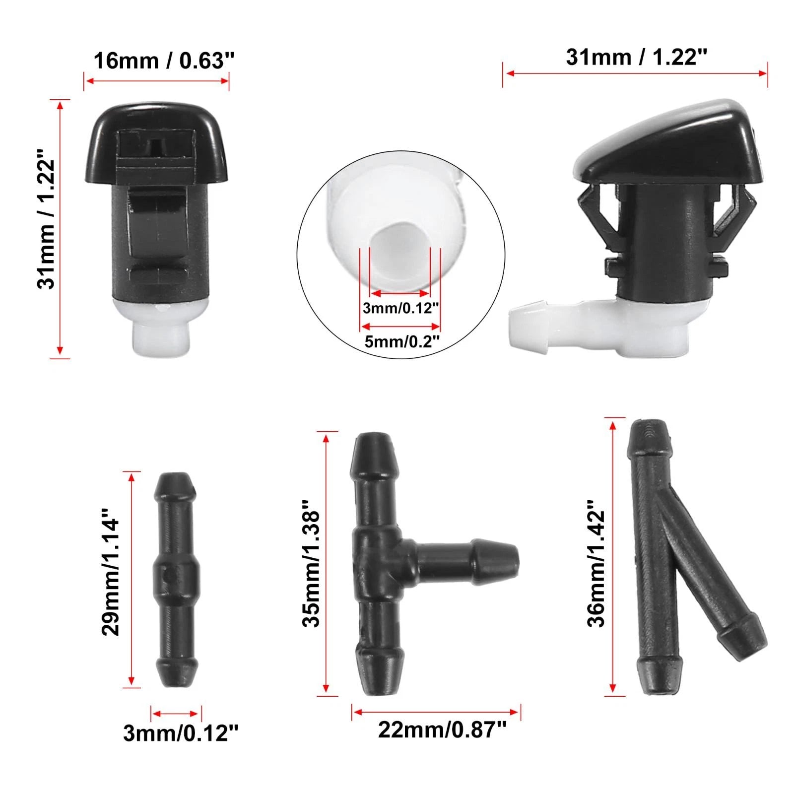 Front Windshield Washer Nozzles Kit for Dodge Durango (2011–2019)