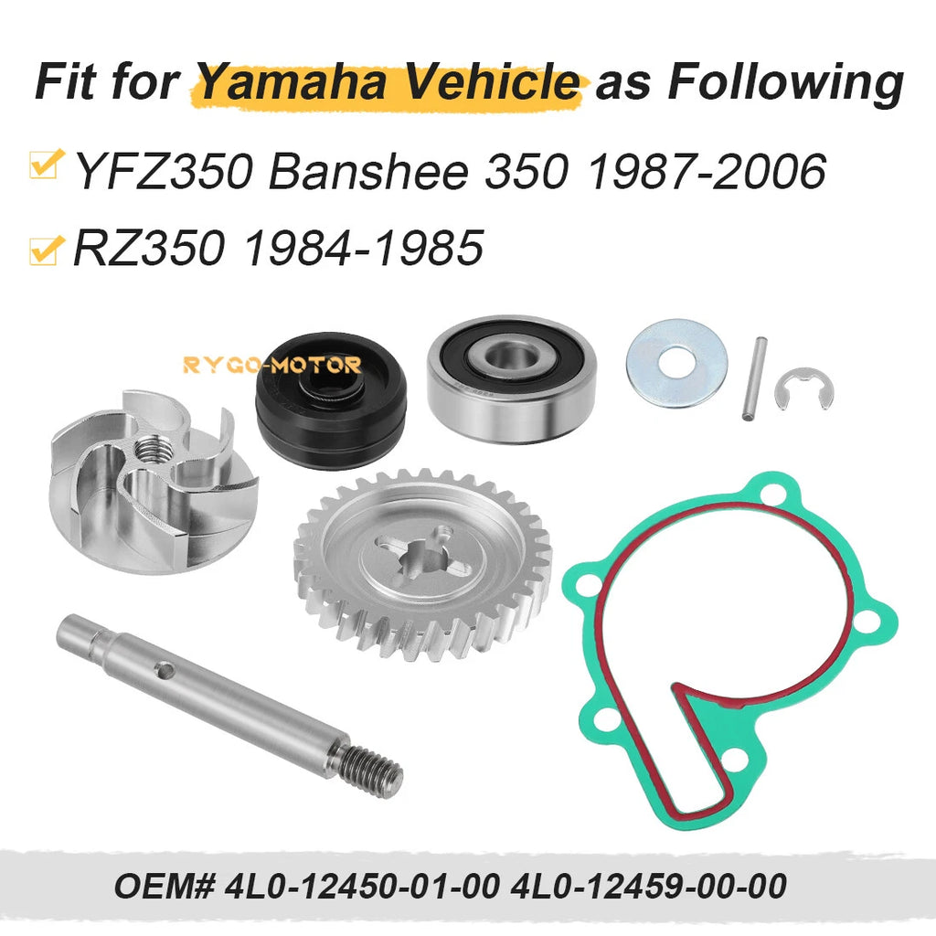 Water Pump Impeller Gear Bearing Seal Kit & Gasket for Yamaha Banshee 350 (1987–2006)