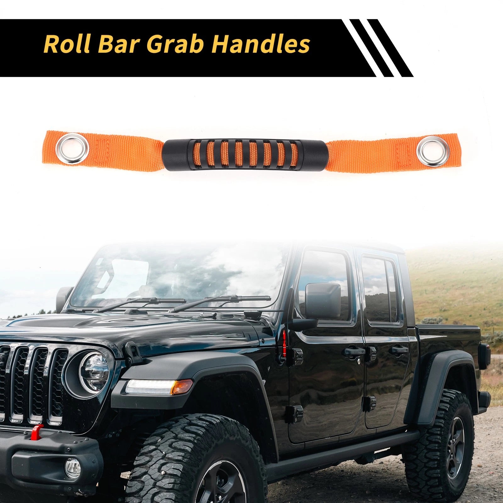 2pcs Roll Bar Grab Handles Replacement for Jeep Wrangler (2007–2024)