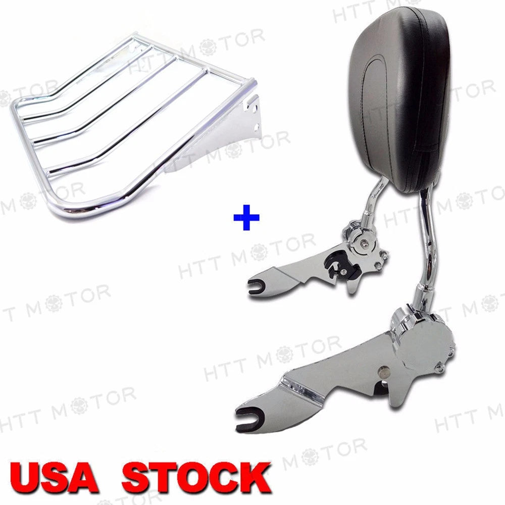 Adjustable Backrest Sissy Bar + Luggage Rack for Harley Touring (2009–2015)