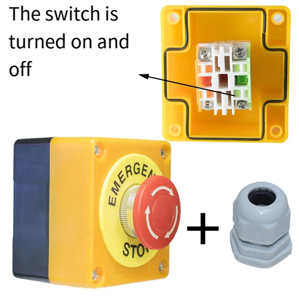 Latching E-Stop Button Switch for LA38 (10A, 1NC+1NO)