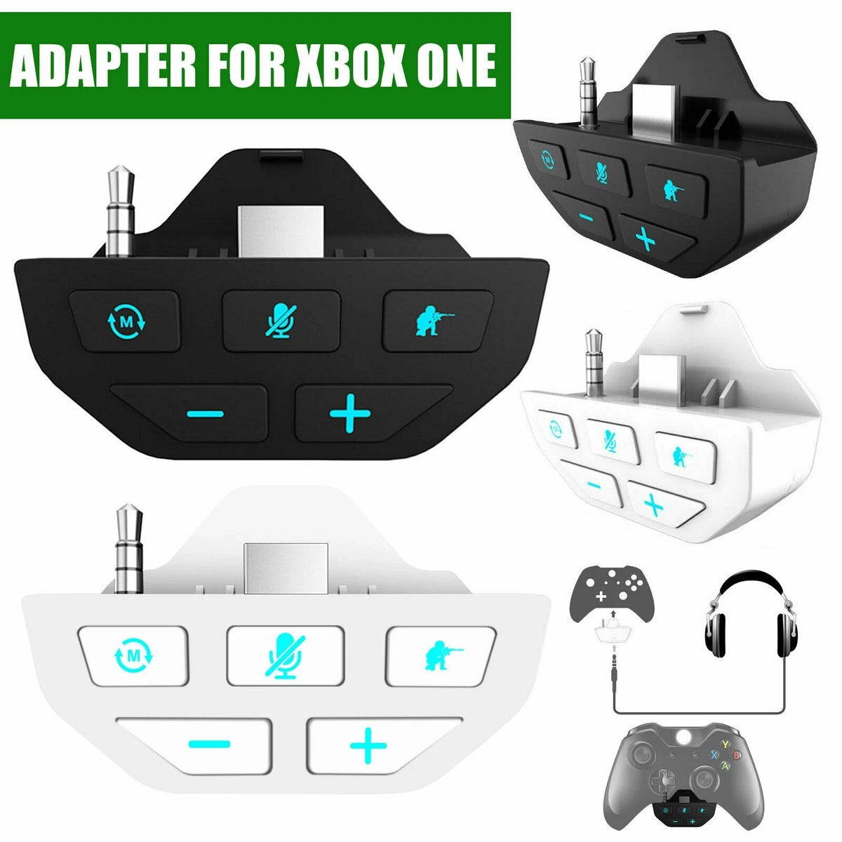 ABS Gamepad Stereo Headset Adapter for Xbox One Controller