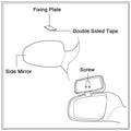 Blind Spot Mirror for Vehicle Car (Rectangle Flat Side)