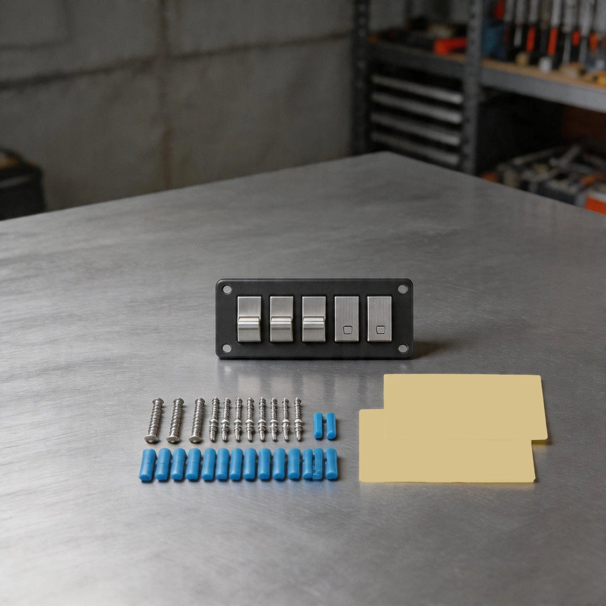 Boatshaped Switch Panel with Blue Backlight for Yachts (No Part Numbers)
