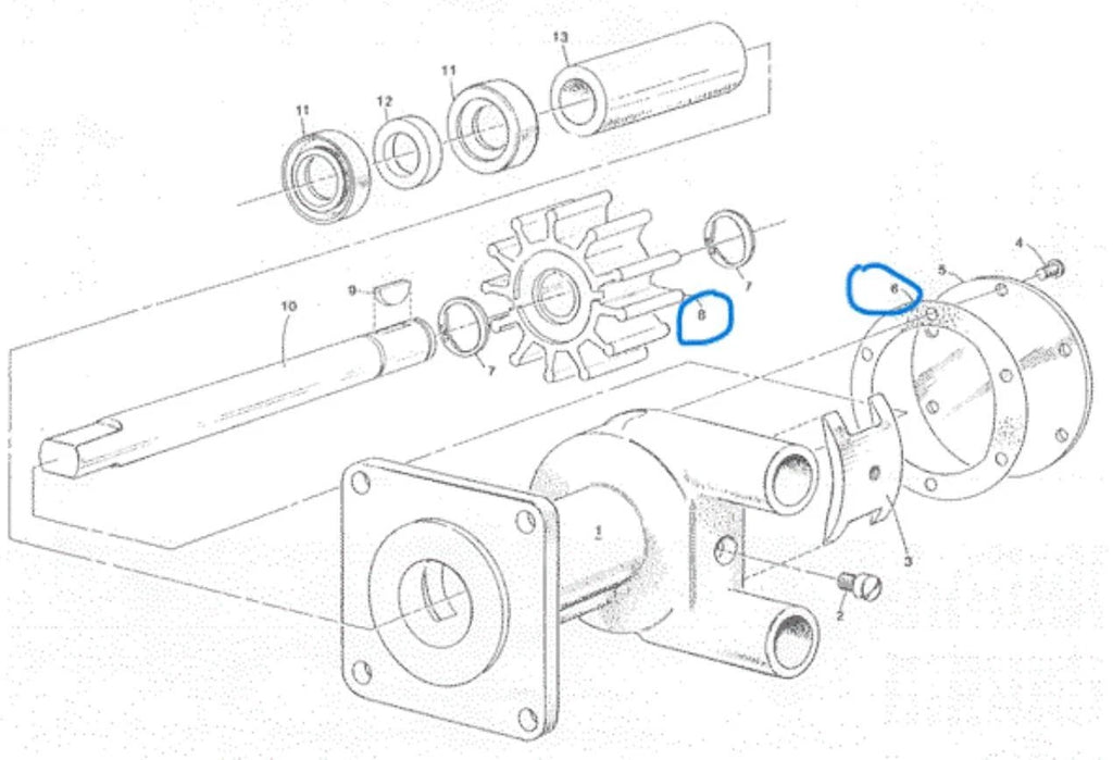 Sea Water Pump Impeller Kit for Westerbeke 33112