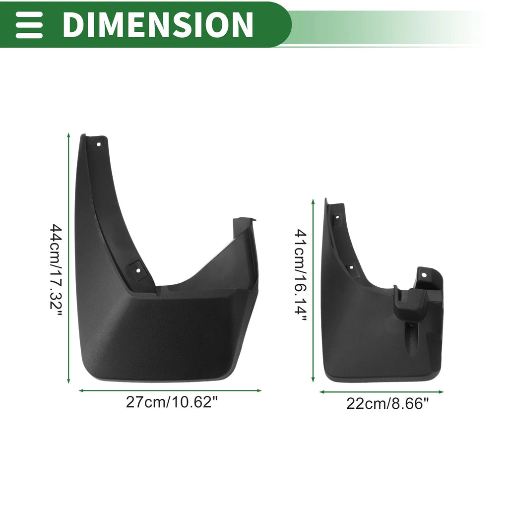 Mud Flaps Splash Guards Front and Rear for Honda Ridgeline (2007–2012)