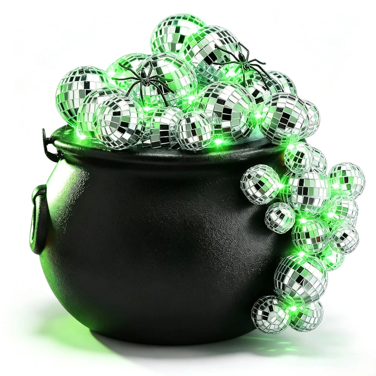 96 Pcs Halloween Cauldron Lighting Kit with Disco Balls and Light Strings