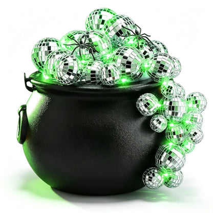 96 Pcs Halloween Cauldron Lighting Kit with Disco Balls and Light Strings