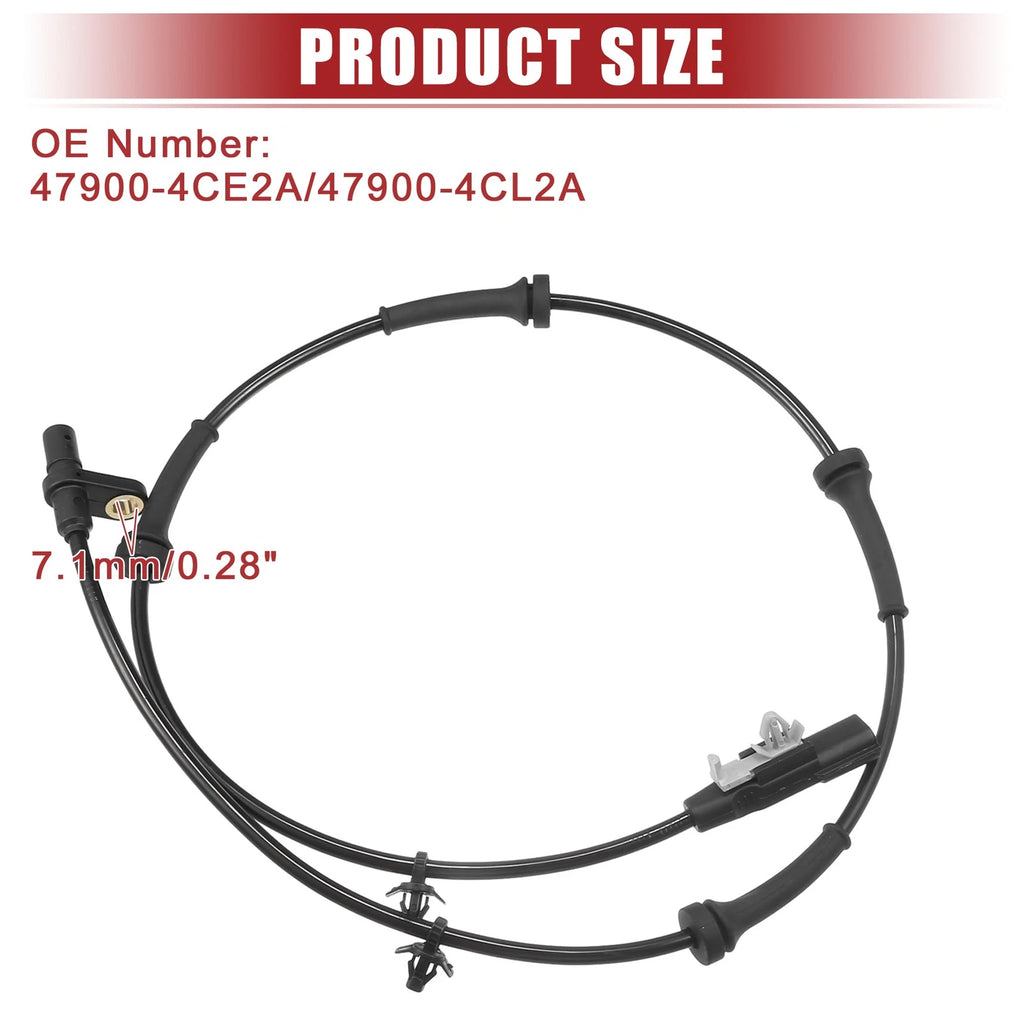 2 Pcs Rear ABS Sensor for Nissan Rogue (2014–2020) No. 47900-4CE2A