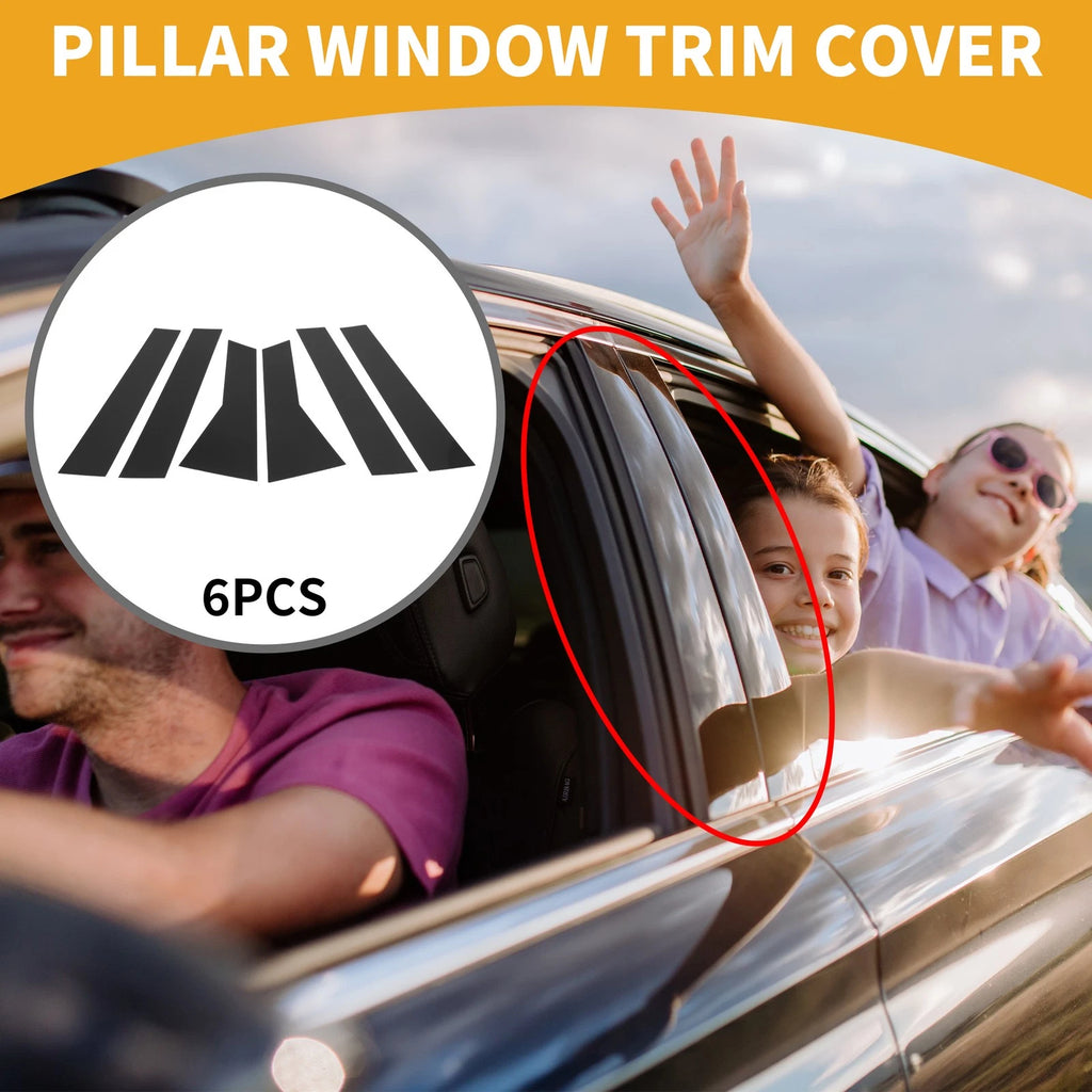 6 Pcs Car Pillar Window Trim Covers for Honda CRV (2012–2016) Black