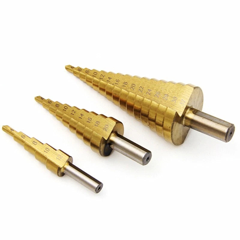 3X Step Drill Bits Tool Set for HSS Steel (4-12/20/32mm)