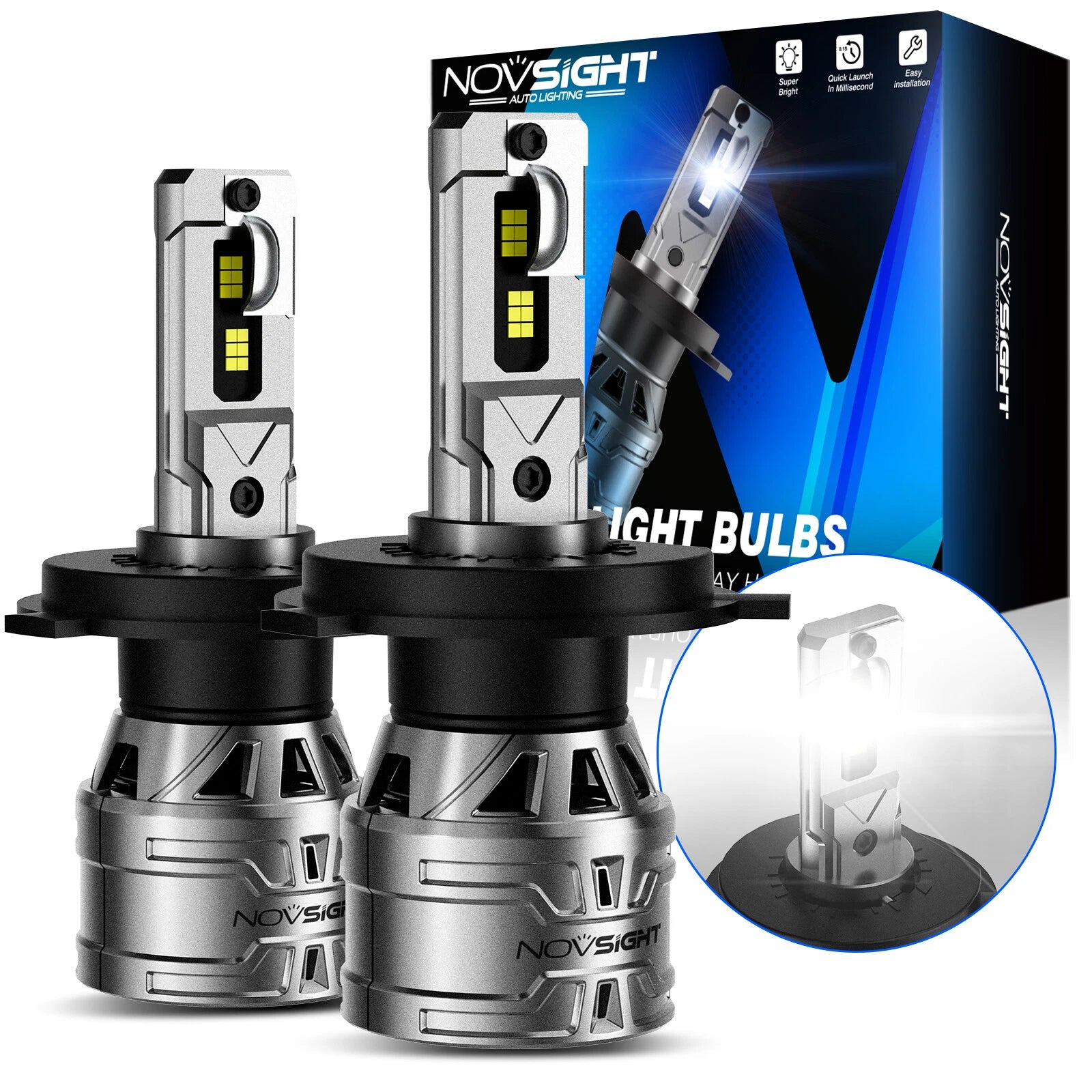 2X H4 HB2 9003 LED Headlight Bulbs for