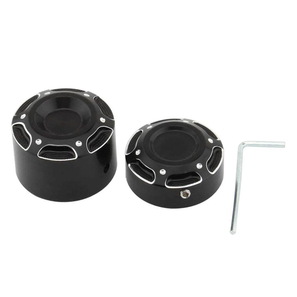 2X Frame Cap Nut Bolt Cover for Harley-Davidson X350 (Black & Chrome)