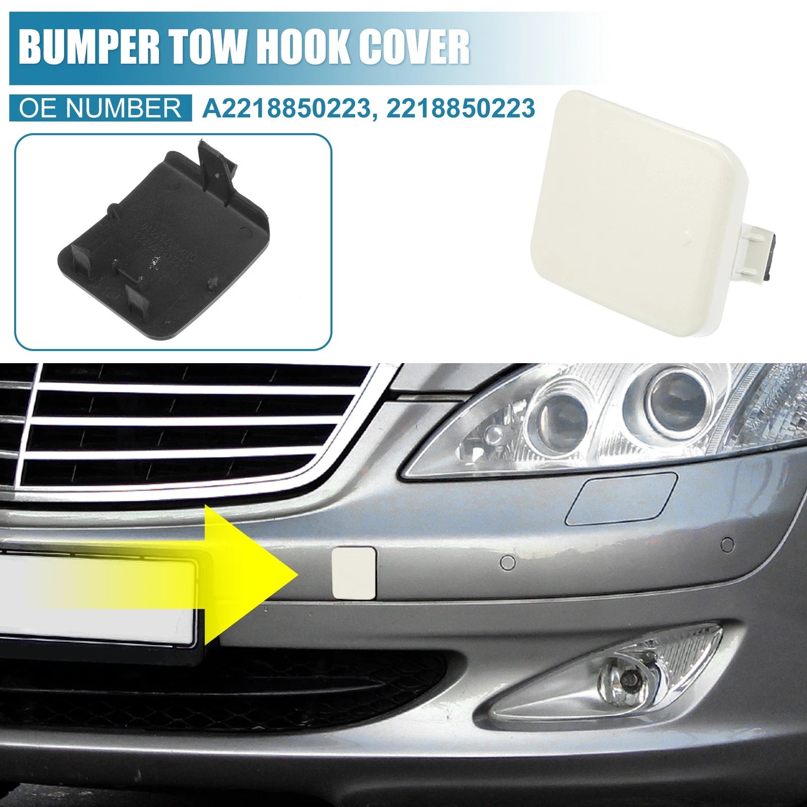 Front Bumper Tow Hook Cover Replacement for Mercedes-Benz S-Class W221 (2007–2009)