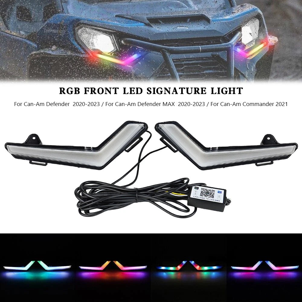 RGB Front LED Signature Light for Can-Am Commander Defender Max (2020–2023)